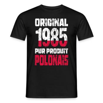 40 Jahre Jubiläum - Original 1985 - Polnisch - Männer T-Shirt - Schwarz - Vorne - AI Model Male 178 light (178cm)