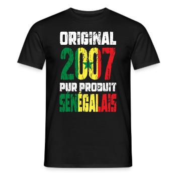 18th Birthday - Original 2007 - Senegalese - Men's T-Shirt - black - Front - AI Model Male 178 light (178cm)