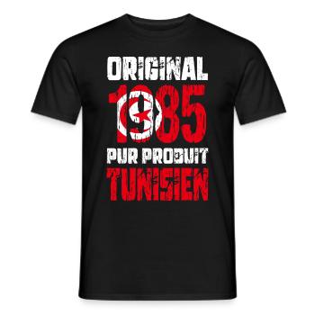 40th Anniversary - Original 1985 - Tunisian - Men's T-Shirt - black - Front - AI Model Male 178 light (178cm)