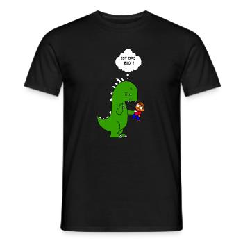 DinoGeister Animal: Est-ce organique? doux Dino T-rex Gesc - T-shirt homme - noir - Devant - AI Model Male 178 light (178cm)