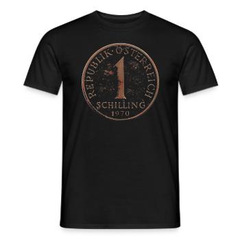 1970 Retro Schilling Österreich - Männer T-Shirt - Schwarz - Vorne - AI Model Male 178 light (178cm)