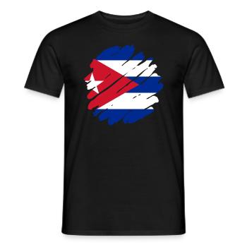 Cuba Flag Caribbean Holiday Cuba Travel Havana - Men's T-Shirt - black - Front - AI Model Male 178 light (178cm)