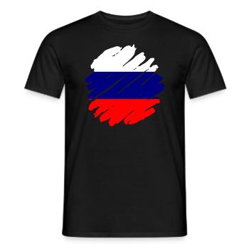 Drapeau de russie Vintage Drapeau russe d’occasion Look - T-shirt homme - noir - Devant - AI Model Male 178 light (178cm)