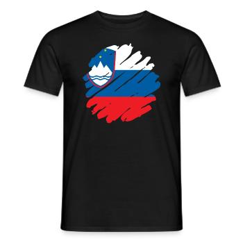 Slovenia Flag Balkan Slovenian Flag Vintage - Men's T-Shirt - black - Front - AI Model Male 178 light (178cm)