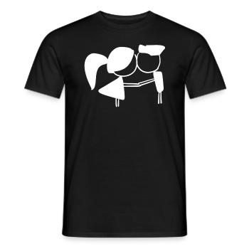 Symbole de couple Cher Homme Femme - T-shirt homme - noir - Devant - AI Model Male 178 light (178cm)