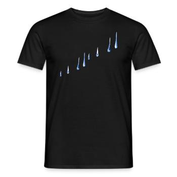 gouttes d’eau bleue bordent l’eau - T-shirt homme - noir - Devant - AI Model Male 178 light (178cm)