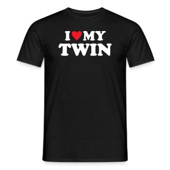 I Love My Twin - Men's T-Shirt - black - Front - AI Model Male 178 light (178cm)