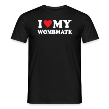 J’aime mon compagnon d’utérus - T-shirt homme - noir - Devant - AI Model Male 178 light (178cm)