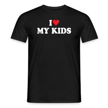 I Love My Kids - Men's T-Shirt - black - Front - AI Model Male 178 light (178cm)