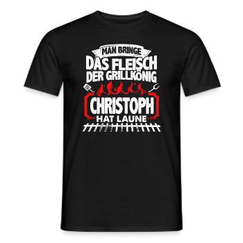 CHRISTOPH - Grill - Männer T-Shirt - Schwarz - Vorne - AI Model Male 178 light (178cm)