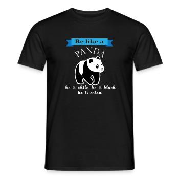 Panda Anti-racism Against Nazis Solidarity Antifa - Men's T-Shirt - black - Front - AI Model Male 178 light (178cm)