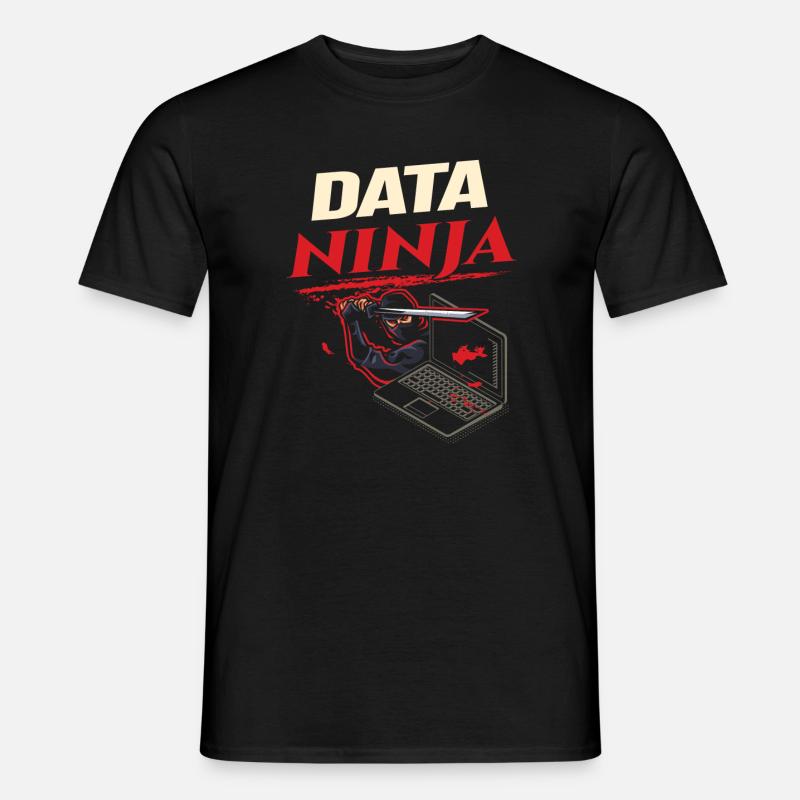 Data Ninja computer programming coder - Männer T-Shirt - Schwarz