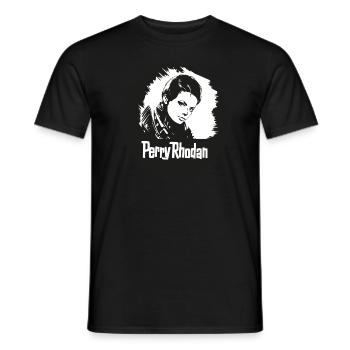 Perry Rhodan WorldConButton Woman - Men's T-Shirt - black - Front - AI Model Male 178 light (178cm)