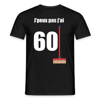 Je Peux Pas J'ai 60 Balais - T-shirt homme - noir - Devant - AI Model Male 178 light (178cm)