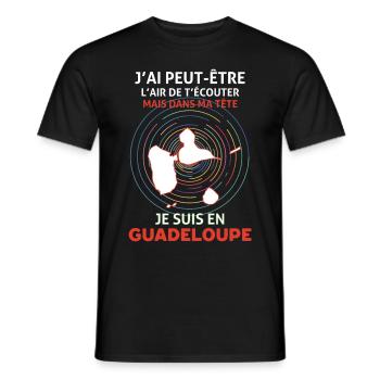 Guadeloupe je t'aime citation homme femme Gwada - T-shirt homme - noir - Devant - AI Model Male 178 light (178cm)