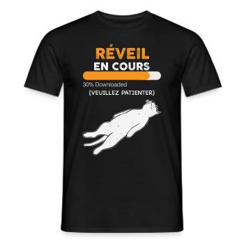Réveil En Cours De Mon Chat Veuillez Patienter - T-shirt homme - noir - Devant - AI Model Male 178 light (178cm)