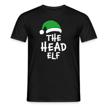 The Head Elf - Men's T-Shirt - black - Front - AI Model Male 178 light (178cm)