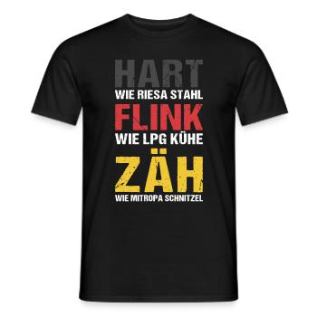 Hart wie Riesa Stahl Ossi DDR Ostdeutschland - Männer T-Shirt - Schwarz - Vorne - AI Model Male 178 light (178cm)