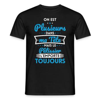 Plusieurs dans tête le Pâtissier l'emporte - T-shirt homme - noir - Devant - AI Model Male 178 light (178cm)