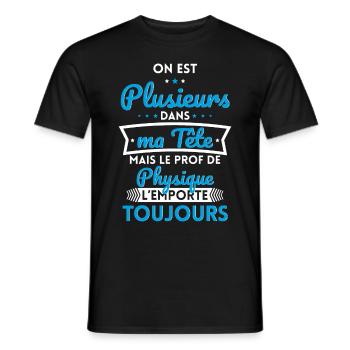 Plusieurs dans tête le Prof de Physique l'emporte - T-shirt homme - noir - Devant - AI Model Male 178 light (178cm)
