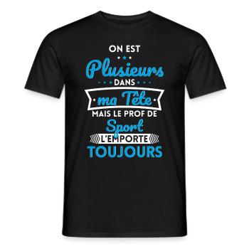 Plusieurs dans tête le Prof de Sport l'emporte - T-shirt homme - noir - Devant - AI Model Male 178 light (178cm)