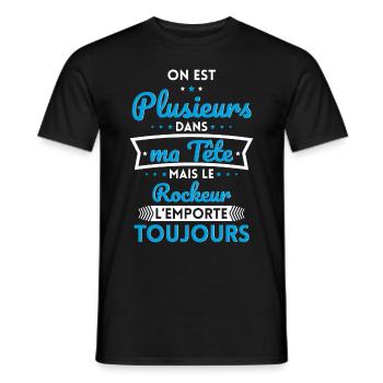 Plusieurs dans tête le Rockeur l'emporte toujours - T-shirt homme - noir - Devant - AI Model Male 178 light (178cm)