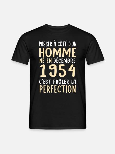 Anniversaire 70 ans - Né en Décembre 1954 - Mænd T-shirt - sort