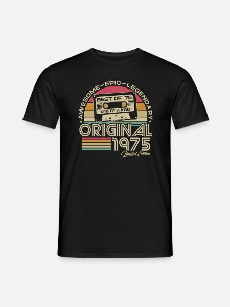 1975 Jahrgang Vintage Retro Geburtstag Geschenk - Männer T-Shirt - Schwarz
