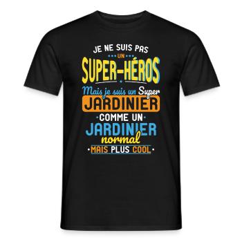 Kein Superheld, sondern ein Supergärtner - Männer T-Shirt - Schwarz - Vorne - AI Model Male 178 light (178cm)