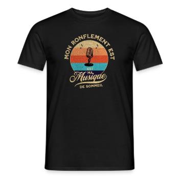 Mon ronflement est ma musique de sommeil t-shirt - T-shirt homme - noir - Devant - AI Model Male 178 light (178cm)
