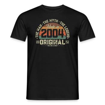2004 Vintage Born Man Myth Legend - T-shirt homme - noir - Devant - AI Model Male 178 light (178cm)