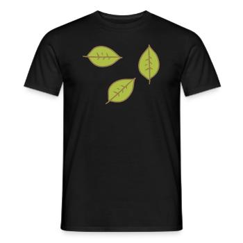 Feuille verte Trois feuilles symbole forme nature - T-shirt homme - noir - Devant - AI Model Male 178 light (178cm)