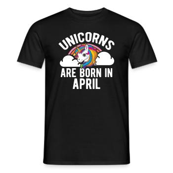 Unicorns Are Born In April Shirt Birthday Month - Men's T-Shirt - black - Front - AI Model Male 178 light (178cm)
