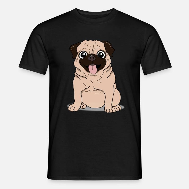 Mops - Männer T-Shirt - Schwarz