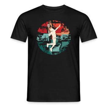 Badminton player Vintage badminton player - Men's T-Shirt - black - Front - AI Model Male 178 light (178cm)