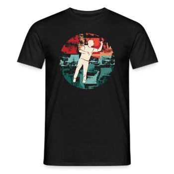 Darts Player Darts Game Retro Darts Player - Men's T-Shirt - black - Front - AI Model Male 178 light (178cm)