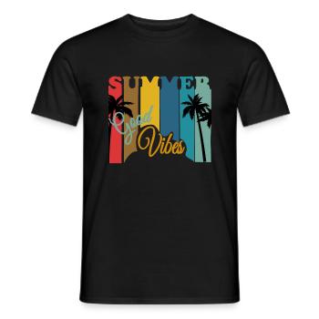 Summer Good Vibes avec des palmiers - T-shirt homme - noir - Devant - AI Model Male 178 light (178cm)