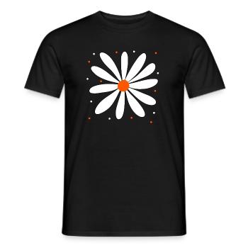 Marguerite Flower Blossom Daisy Floral Floral - Men's T-Shirt - black - Front - AI Model Male 178 light (178cm)