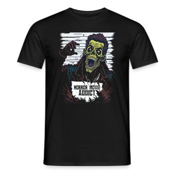 Zombie Illustration Horror Movie Fan Design - Men's T-Shirt - black - Front - AI Model Male 178 light (178cm)