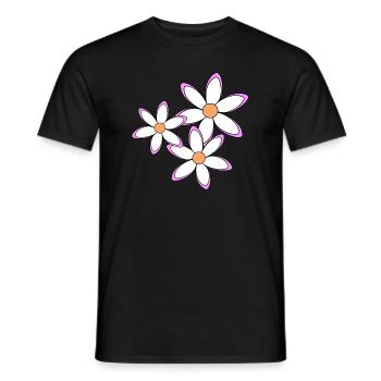 Daisies Daisies Flower Vine Flower Floral - Men's T-Shirt - black - Front - AI Model Male 178 light (178cm)