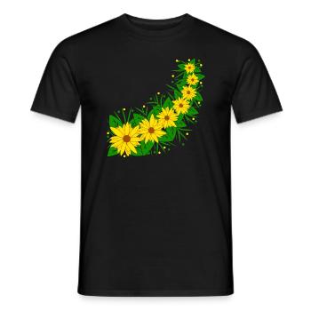 Sunflower Flower Vine Yellow Sunflower Pattern - Men's T-Shirt - black - Front - AI Model Male 178 light (178cm)