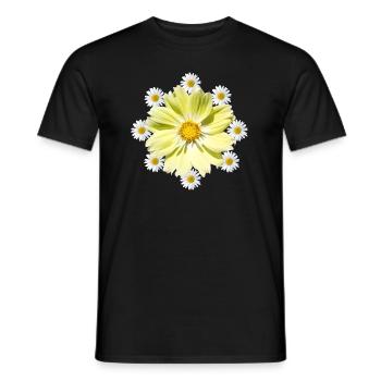 Cosmee flower with daisies floral floral pattern - Men's T-Shirt - black - Front - AI Model Male 178 light (178cm)