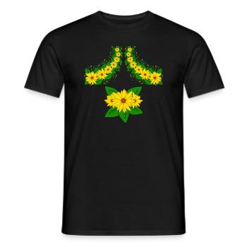 Sunflower Flower Vine Blossom Floral Pattern Yellow - Men's T-Shirt - black - Front - AI Model Male 178 light (178cm)