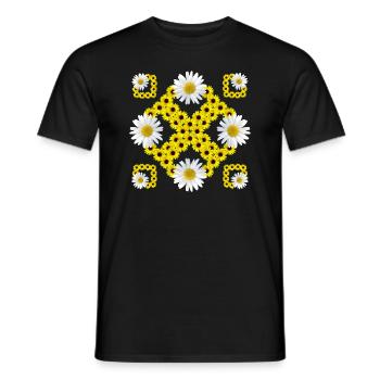 Daisies sunflowers floral daisy flower - Men's T-Shirt - black - Front - AI Model Male 178 light (178cm)