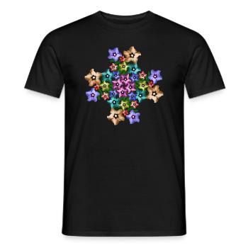 bunte Hibiskus Blüten Blumenstrauß Blumenmuster - Männer T-Shirt - Schwarz - Vorne - AI Model Male 178 light (178cm)