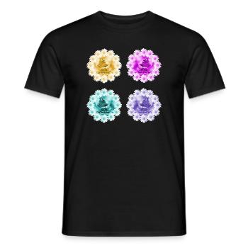 Daisies Butterflies Flower Floral Pattern - Men's T-Shirt - black - Front - AI Model Male 178 light (178cm)