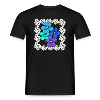 Floral Floral Floral Vine Blooming Flower - Men's T-Shirt - black - Front - AI Model Male 178 light (178cm)