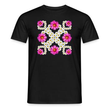 Marguerite Marguerite Fleurs Marguerite Motif Floral Marguerite - T-shirt homme - noir - Devant - AI Model Male 178 light (178cm)