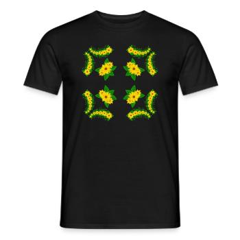 Sunflower Blossom Floral Blooming Sunflower - Men's T-Shirt - black - Front - AI Model Male 178 light (178cm)