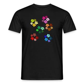 Motif floral fleur, fleur, vrille florale - T-shirt homme - noir - Devant - AI Model Male 178 light (178cm)